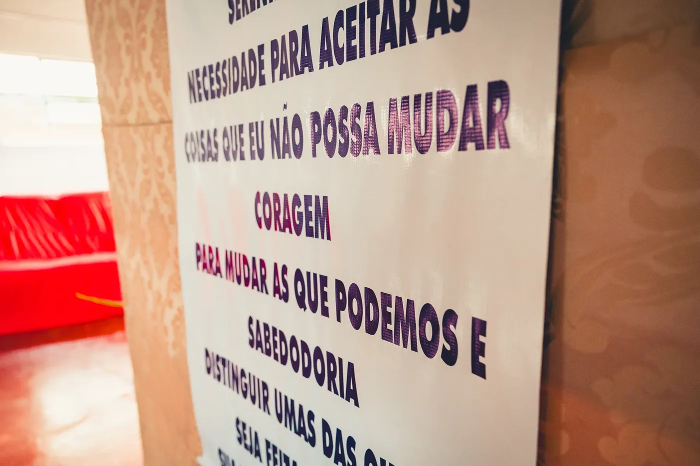 Mensagem de gratidão e apoio na sede