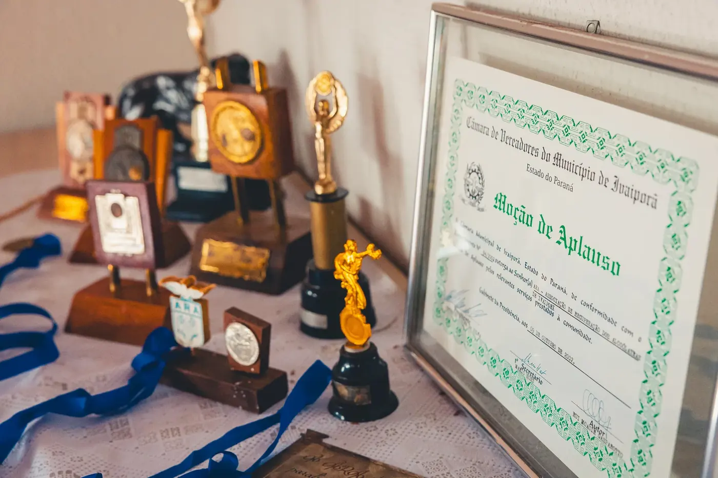 Medalhas e menção recebidas pela associação